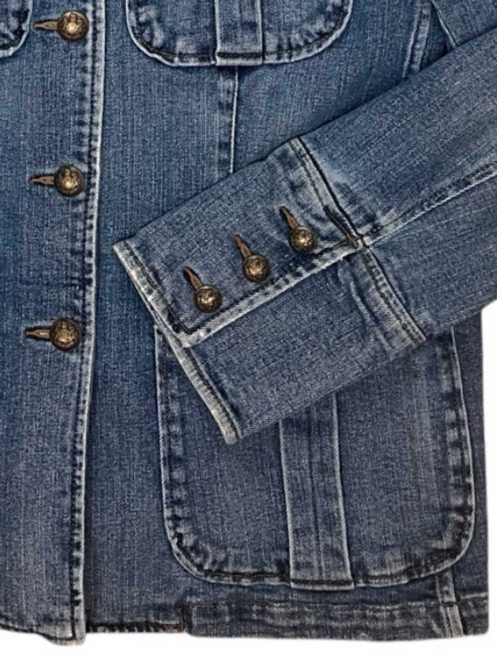 Vintage Ralph Lauren Jeans Co. Denim Chore Jacket Womens XL Military Utility - Picture 6 of 14